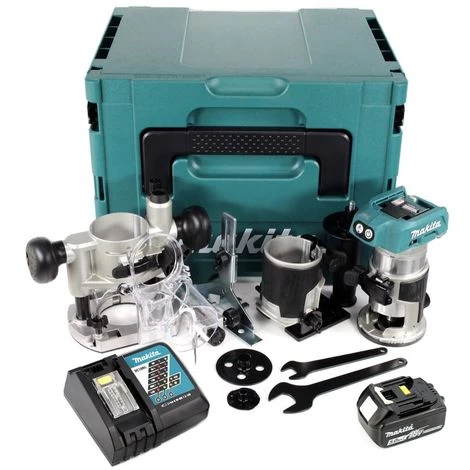 Makita DRT 50 RTJ X2 18 V Li-Ion Affleureuse Plaque De Plâtre Sans Fil Brushless Avec Boîtier Makpac + 1x Batterie BL 1850 5,0 Ah + Chargeur DC18RC + Module De Fraisage 4 Makita DRT 50 RTJ X2 18 V Li-Ion Affleureuse Plaque De Plâtre Sans Fil Brushless Avec Boîtier Makpac + 1x Batterie BL 1850 5,0 Ah + Chargeur DC18RC + Module De Fraisage – Image 2