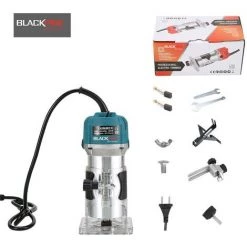 BLACKPINE - Affleureuse Défonceuse Électrique à Bois 220V 800W Trimmer Router, 30000r/min, Φ 6.35mm