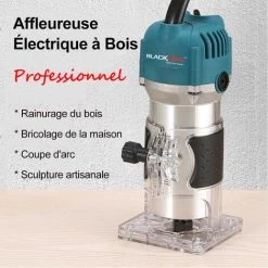 BLACKPINE - Affleureuse Défonceuse Électrique à Bois 220V 800W Trimmer Router, 30000r/min, Φ 6.35mm -Défonceuse Soldes Boutique 32703008 5