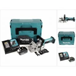 Makita DPJ 180 RT1J Fraiseuse à Rainurer Sans Fil, 18 V Li-Ion + 1x Batterie 5,0 Ah + Chargeur + Makpac -Défonceuse Soldes Boutique 51275801 5