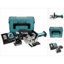 Makita DPJ 180 RTJ Fraiseuse à Rainurer Sans Fil, 18 V Li-Ion + 2x Batteries 5,0 Ah + Chargeur + Makpac -Défonceuse Soldes Boutique 51275821 2