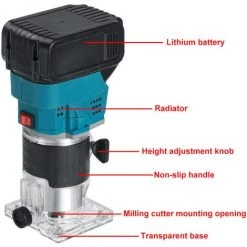 JMAX Défonceuse-affleureuse Sans Fil 850W Électrique à Bois Trimmer Router Avec 1x Batterie, 30000r/min, Φ 6.35mm 10 JMAX Défonceuse-affleureuse Sans Fil 850W Électrique à Bois Trimmer Router Avec 1x Batterie, 30000r/min, Φ 6.35mm -Défonceuse Soldes Boutique 57263980 4