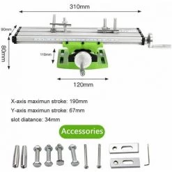 IRISFR Mini Fraiseuse,Multifonctionnelle Table De Per?age Transversale Ajustable,Mini Fraiseuse Table,Table De Glissière De Forage Composée De Fraiseuse Pour Perceuse D'établi De Bricolage,310x90 Mm,Lilaris -Défonceuse Soldes Boutique 59805742 3