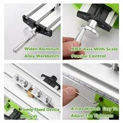 IRISFR Mini Fraiseuse,Multifonctionnelle Table De Per?age Transversale Ajustable,Mini Fraiseuse Table,Table De Glissière De Forage Composée De Fraiseuse Pour Perceuse D'établi De Bricolage,310x90 Mm,Lilaris -Défonceuse Soldes Boutique 59805742 4