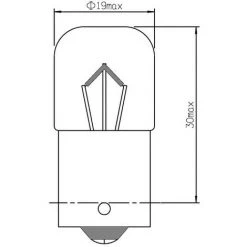 JBM 53007 X 10Uds LAMPE OBN R5W 12W 5V