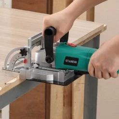 Fraiseuse à Lamelles STBJ1002 900W, Réglage D'angle D'inclinaison 90°,Sac à Poussière Et Clé STANEW -Défonceuse Soldes Boutique 63862142 5