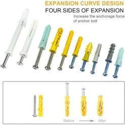 MEZHENG Kit De Vis Et Chevilles 200 Pièces | Grand Assortiment De Vis Chevilles Pour Montage, Réparation, Construction, Forage" 10 MEZHENG Kit De Vis Et Chevilles 200 Pièces | Grand Assortiment De Vis Chevilles Pour Montage, Réparation, Construction, Forage" -Défonceuse Soldes Boutique 64159479 4