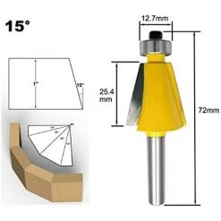 MEZHENG 5Pcs / Set 8Mm Chanfrein Chanfrein Routeur Peu 11,25 15 22,5 30 45 Degré De Fraise Pour Bois Outils à Bois -Défonceuse Soldes Boutique 66092153 2