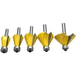MEZHENG 5Pcs / Set 8Mm Chanfrein Chanfrein Routeur Peu 11,25 15 22,5 30 45 Degré De Fraise Pour Bois Outils à Bois -Défonceuse Soldes Boutique 66092153 4
