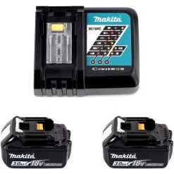 Makita BPJ 180 RFJ Fraiseuse à Rainurer Sans Fil 18V + 2x Batteries 3,0Ah + Chargeur + Coffret Makpac -Défonceuse Soldes Boutique 68154349 5