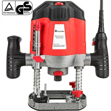 TECTAKE Défonceuse 1200 Watts + Mallette + 12 Fraises - Rouge 4 TECTAKE Défonceuse 1200 Watts + Mallette + 12 Fraises - Rouge – Image 2